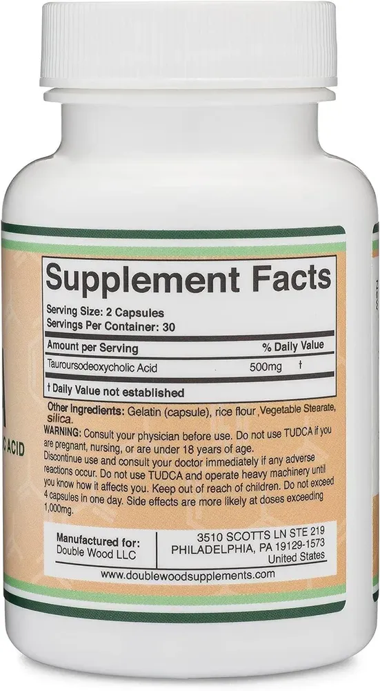 Double Wood Supplements Tudka Таурурсодезоксихолевая кислота, 60 капсул