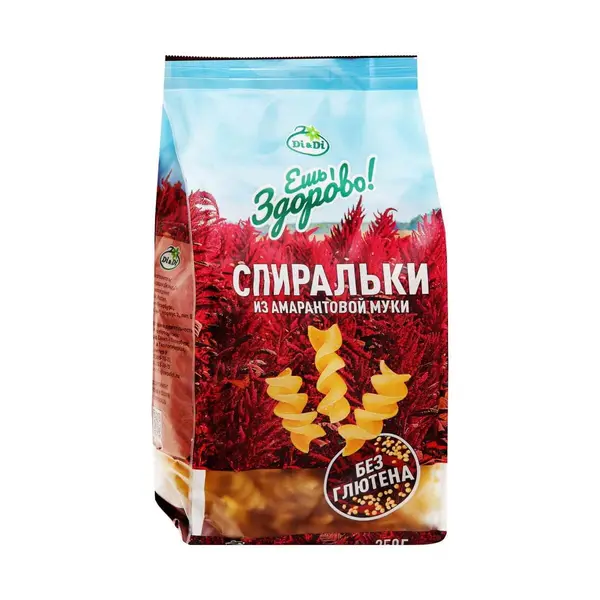 Макароны "Ешь ЗдорОво" из амарантовой муки, без глютена Спиральки 250г