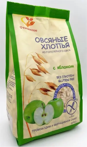 Сташевское алма қосылған глютенсіз сұлы жармасы 375 гр.