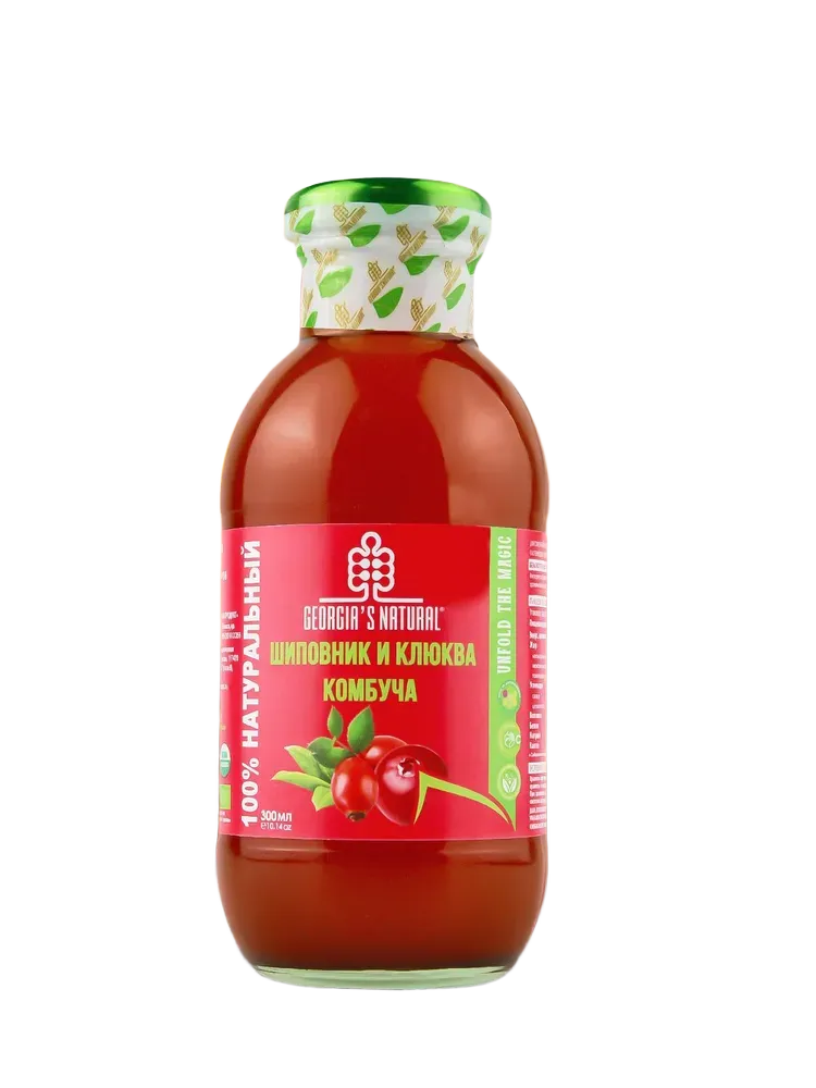 ORGANIC GEORGIAS NATURAL Итмұрын мен мүкжидек комбучасы 300 мл