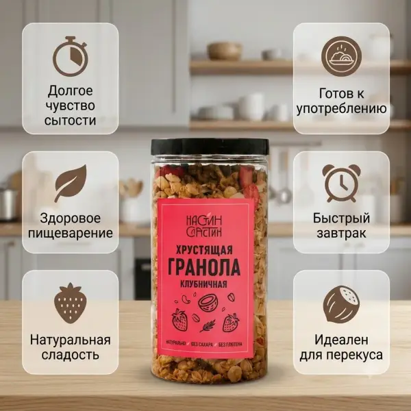 НС Гранола "Клубничная" 450 гр.