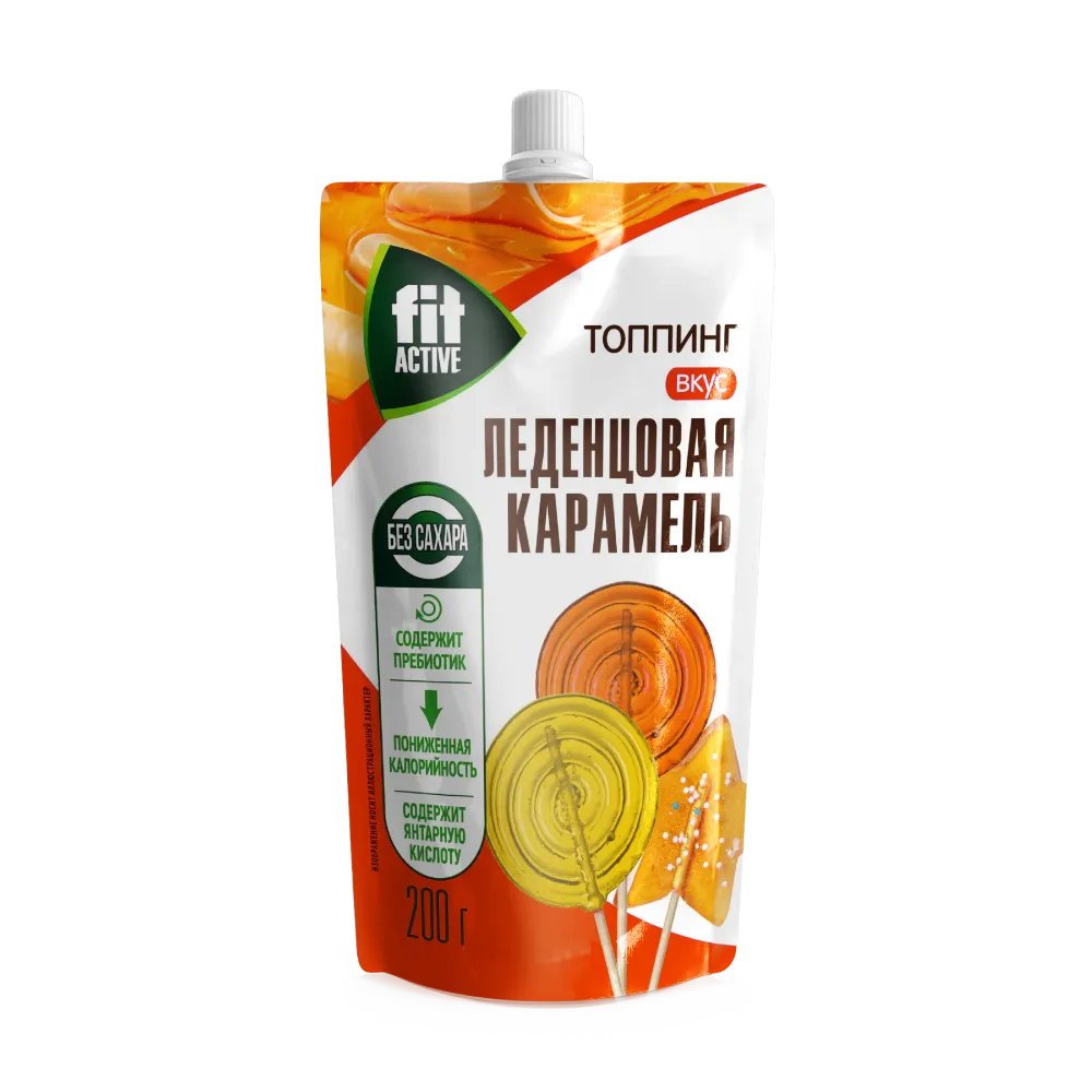 Fit Active Қантсыз мұз кәмпит дәмі бар топпинг 200 гр.
