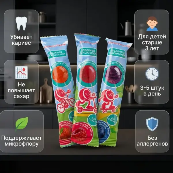 Малипуськи Леденцы с ксилитом ассорти 4 г.