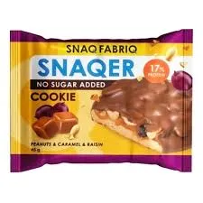 SNAQ FABRIQ Печенье глазированное АРАХИС, ИЗЮМ и КАРАМЕЛЬ 45 гр.