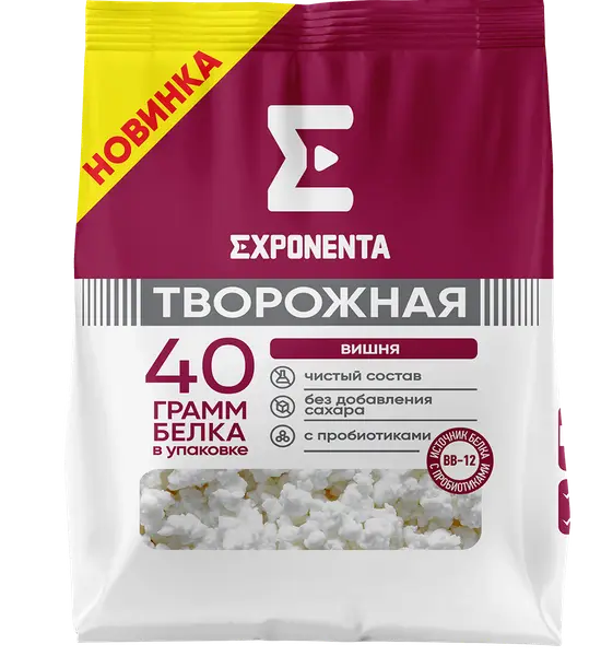 EXPONENTA Творожная с высоким содержанием белка Вишня 250гр.