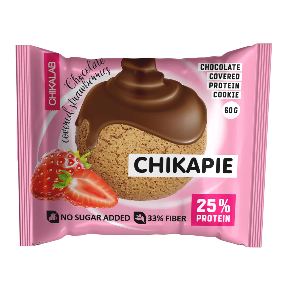 CHIKALAB Печенье глазированное с начинкой Клубника 60 гр