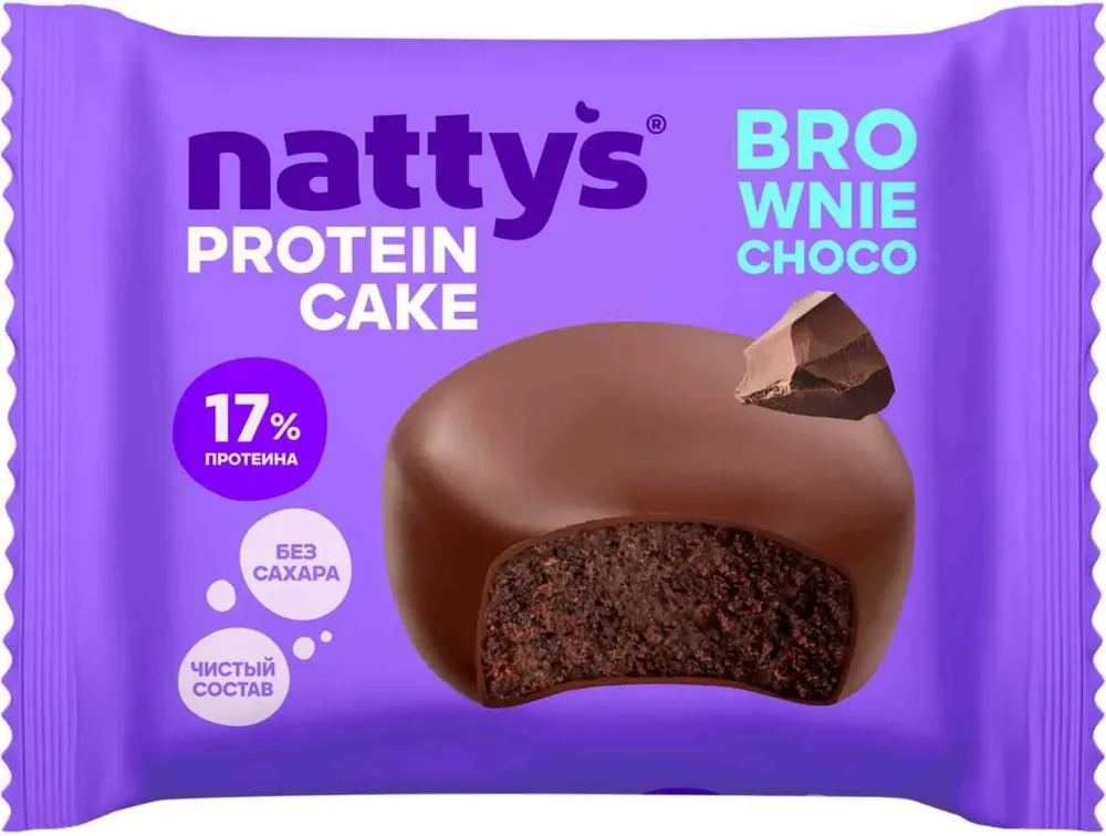 NATTYS&GO Pro Choco Brownie cake "Брауни в молочном шоколаде" 50 гр.