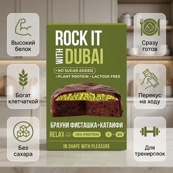 ROCK IT «Брауни Дубай» протеинді бисквиті 50 гр.