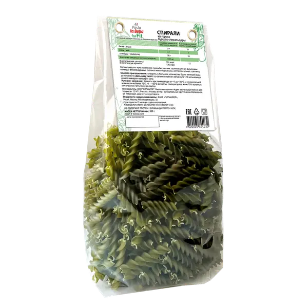 Pasta la Bella for Fit Спирали из зеленого гороха без глютена 300гр.