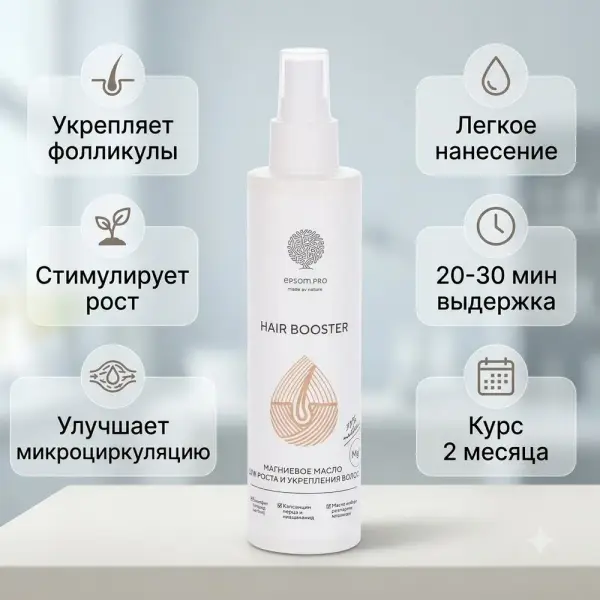 Salt of the Earth Бас терісіне күтім жасауға және шашты нығайтуға арналған магний майы 200 мл.
