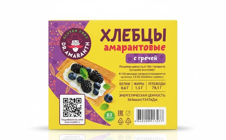 DR.AMARANTH Хлебцы амарантовые с гречей 200 гр.