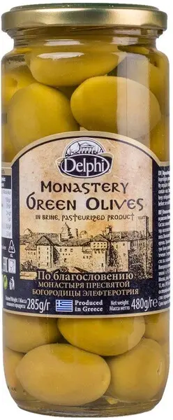 DELPHI Оливки с/к в рассоле Монастырские 480 гр.