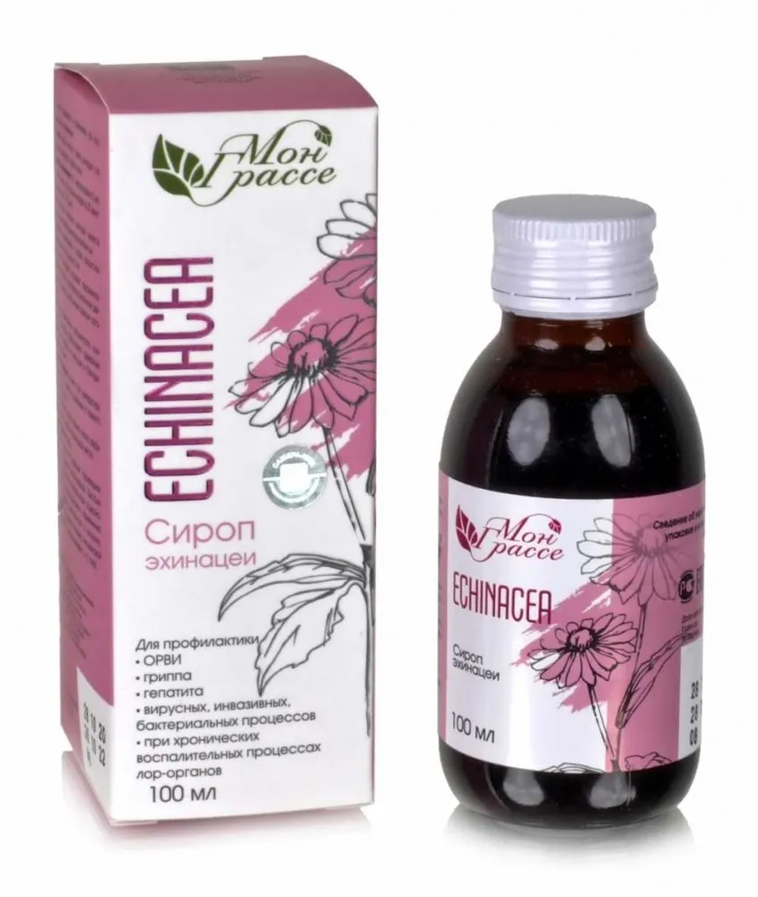 МОН ГРАССЕ сироп ЭХИНАЦЕЯ ECHINACEA (профилактика ОРВИ и гриппа) 100 мл