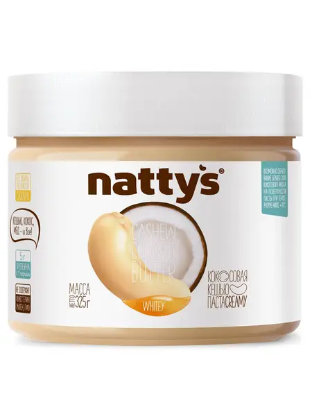 NATTYS Whitey Паста кешью-кокосовая с мёдом 325 гр.
