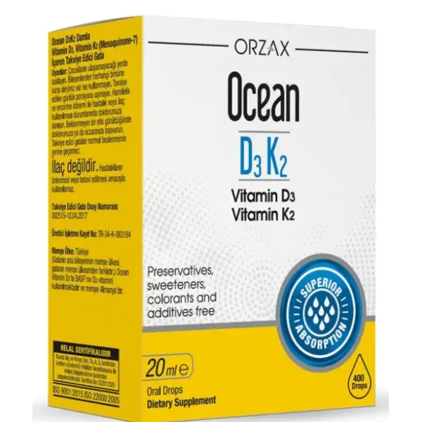 ORZAX OCEAN Витамин D3+K2 20 мл.