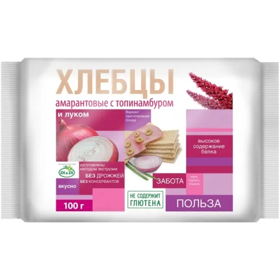 Хлебцы амарантовые "Di&Di" с топинамбуром и луком 100гр.