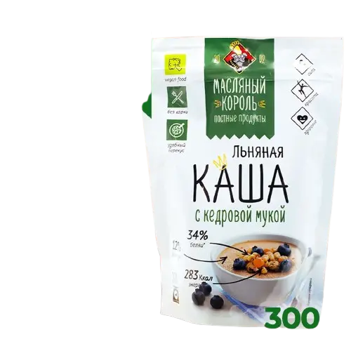 Масляный Король Каша льняная c кедровой мукой 300гр.