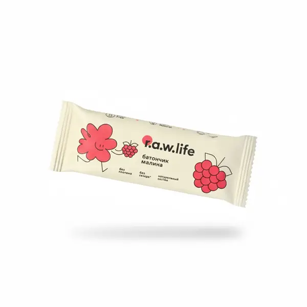 R.A.W. LIFE KIDS жеміс-дәнді батончик «Малина» 25 г.