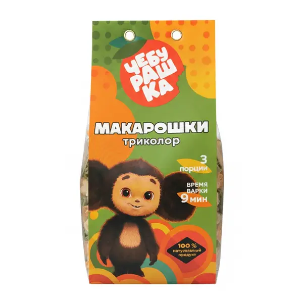 Чебурашка үш түсті макарон 250 гр.
