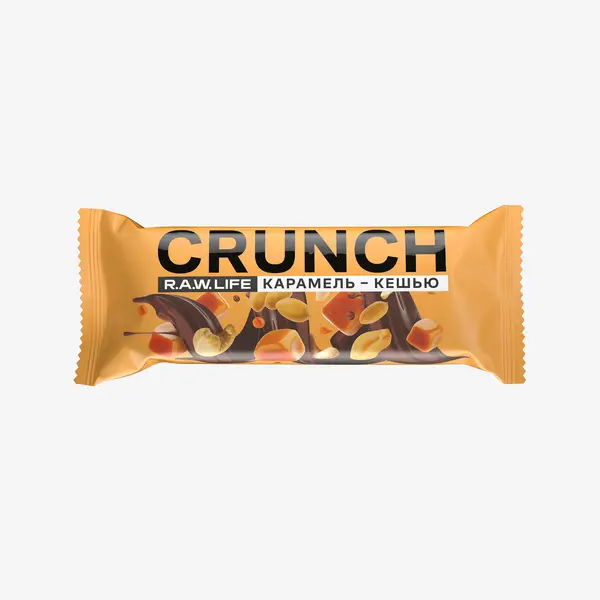 R.A.W. LIFE Ореховый батончик CRUNCH Choco Карамель-Кешью 40 гр.