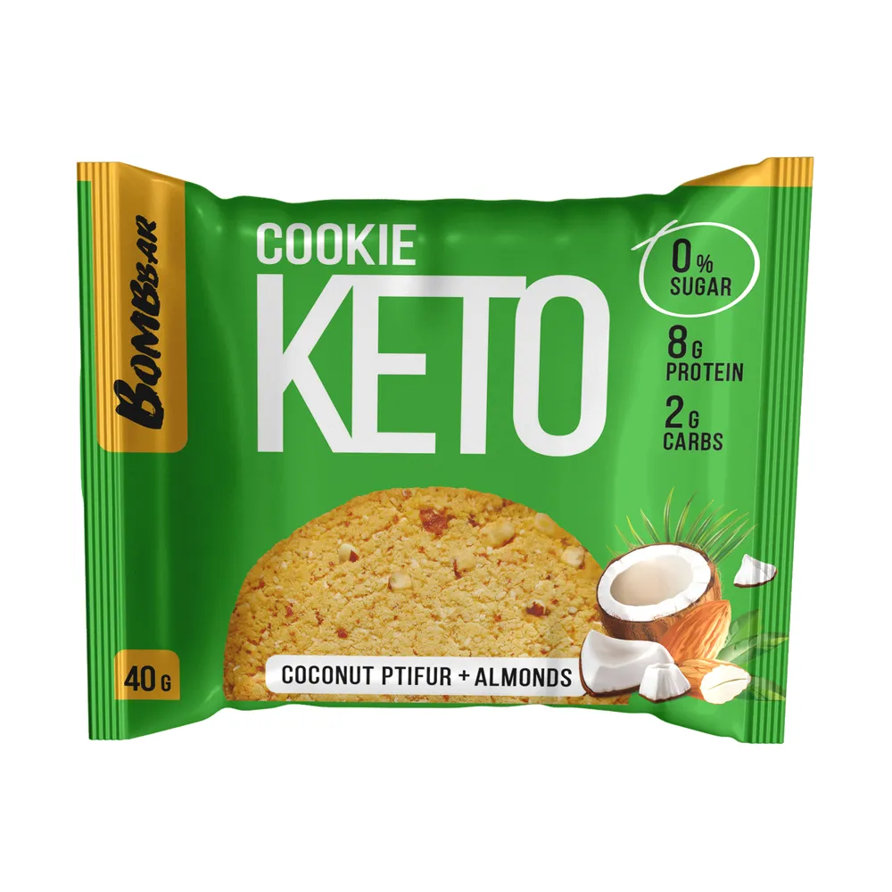 BOMBBAR Печенье Кето со вкусом кокосового птифура и миндаля 40гр