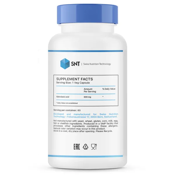 SNT Alfa Lipoic Acid 600mg. 60 veg.caps.