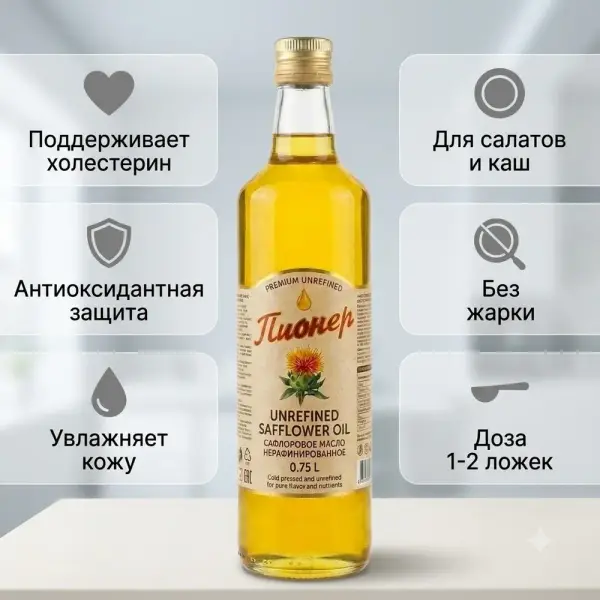 «Пионер» тазартылмаған мақсары майы 0,75л