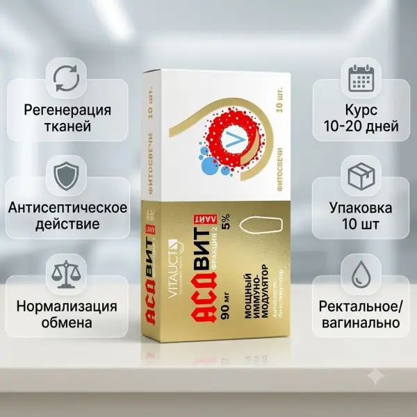 VITAUCT АСДвит-2 ф Лайт 5% фитосвечи 10 шт.
