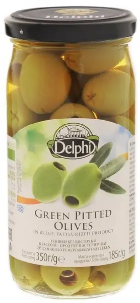DELPHI Оливки  без косточек в рассоле 350гр.