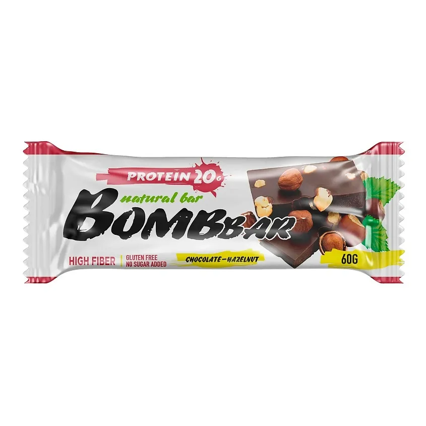 BOMBBAR Протеиновый батончик ШОКОЛАД С ФУНДУКОМ 60 гр