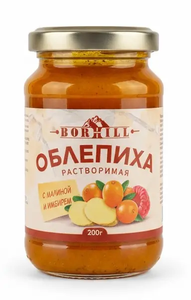 Borhill Облепиха жидкий экстракт с малиной и имбирём ст/б 200 гр.