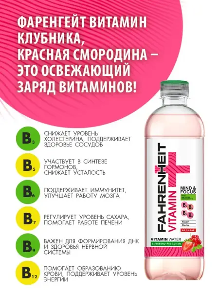 Fahrenheit Клубника Красная смородина 0.5л.пласт.бут.напиток