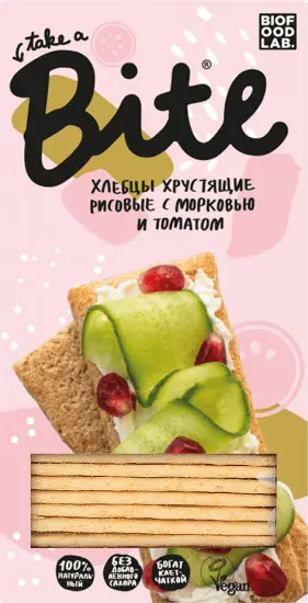 Bite Хлебцы хрустящие рисовые с морковью и томатом 150гр.