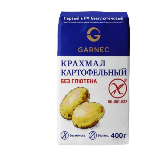 Крахмал Гарнец картофельный без глютена 500гр.