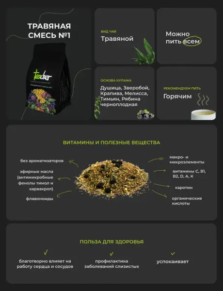 TEACHER Чай Травяная смесь №1 250 г