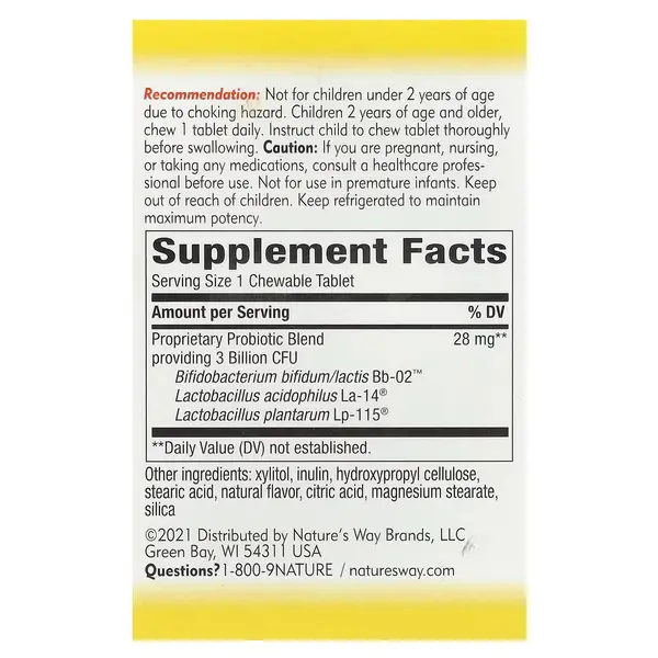NATURE`S WAY PRIMADOPHILUS KIDS ORANGE 30 tab.