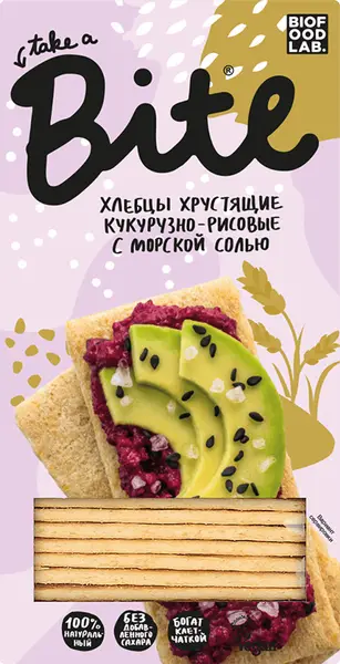 Bite Хлебцы хрустящие кукурузно-рисовые с морской солью 150гр.