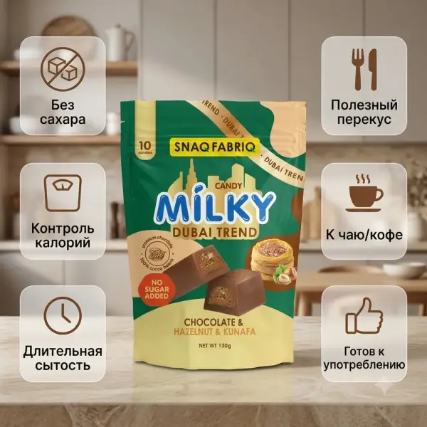 SNAQ FABRIQ фундук және қытырлақ қамыр қосылған сүтті шоколад 130 гр