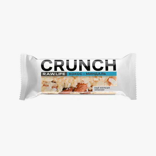 R.A.W. LIFE Ореховый батончик CRUNCH Кокос-Миндаль 40 гр.