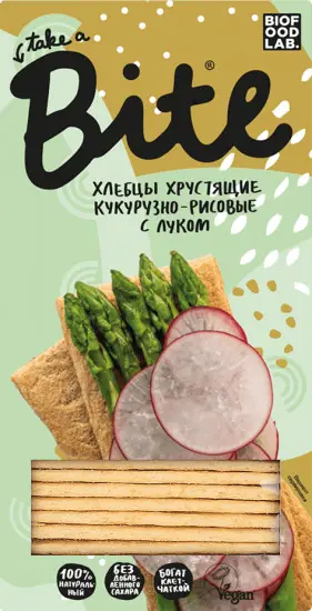 Bite Хлебцы хрустящие кукурузно-рисовые с луком 150гр.