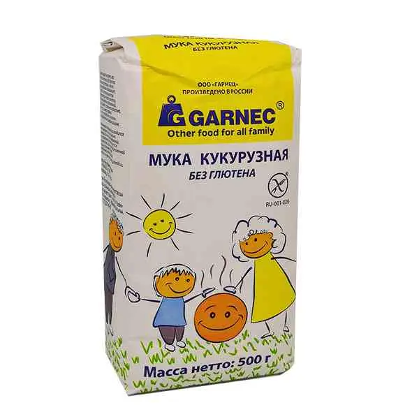Мука Гарнец Кукурузная без глютена 500гр
