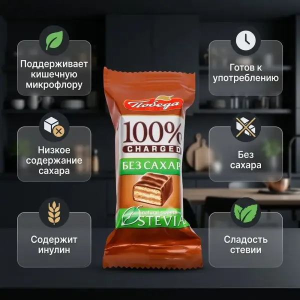 Қант қосылмаған сүтті шоколадтағы "Чаржед" вафли кәмпиттері 1 дана