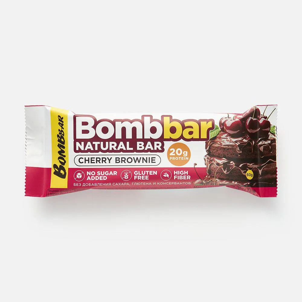 BOMBBAR Протеиновый батончик ВИШНЁВЫЙ БРАУНИ 60 гр