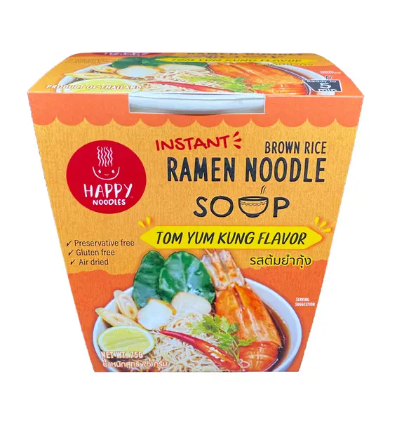 Happy Noodle Лапша Рамен из коричневого риса "Том Ям" стакан 70 гр.