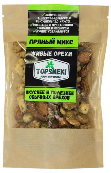 TOPSNEKI Орехи пряный ореховый микс 60гр.
